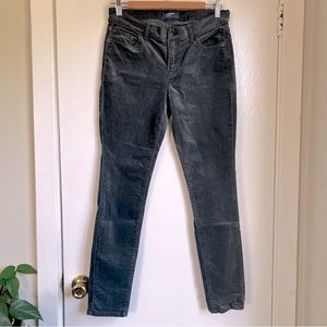 Charcoal Velvet Rockstar Super Skinny pants